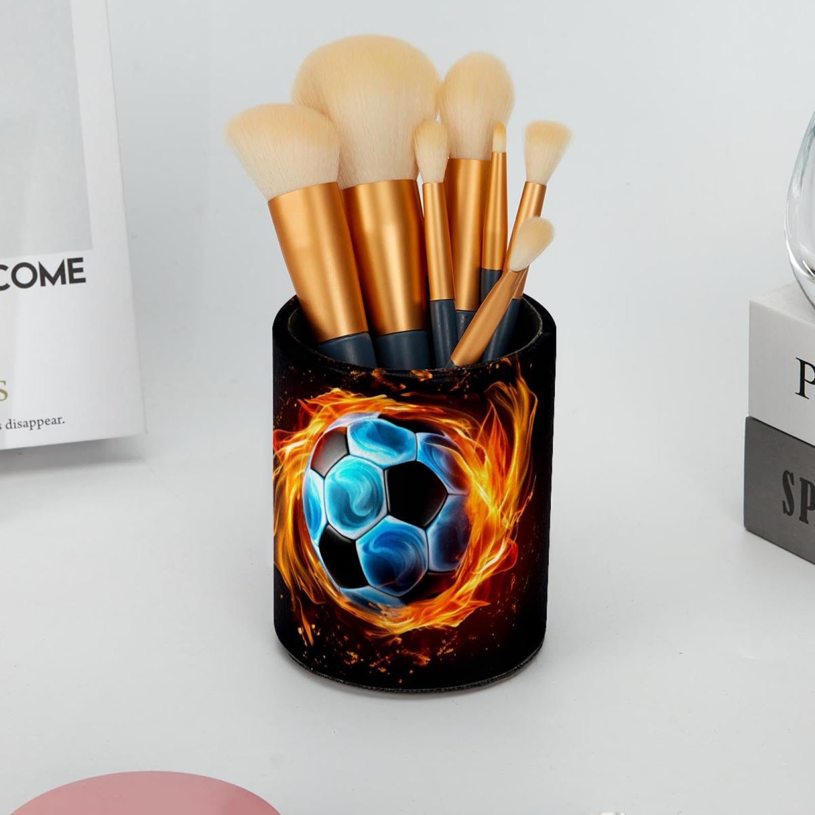 Stylish Football-Themed Pen Holder for Desk - Premium Pencil Organizer for Office & School Supplies - Perfect for Home, Office, and Classroom Organization