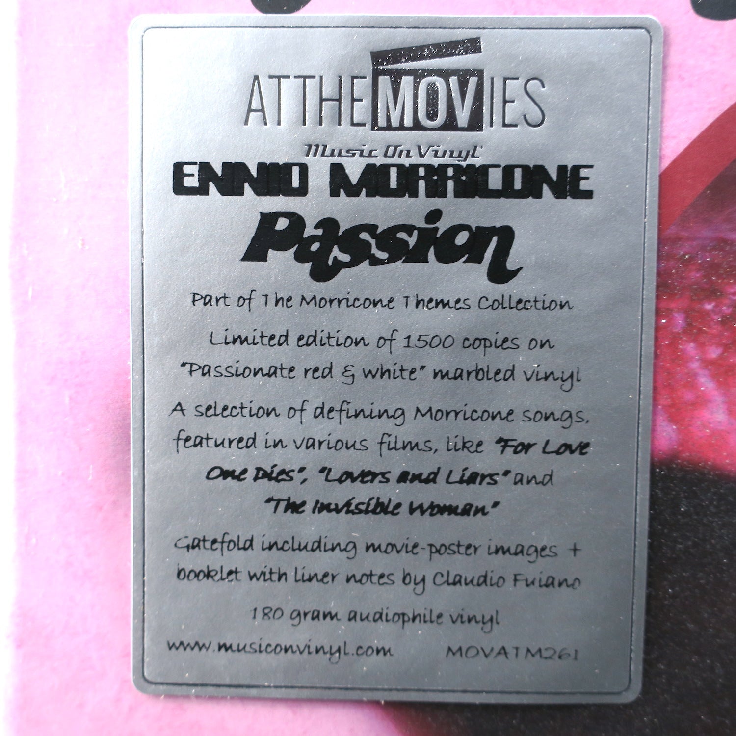 ENNIO MORRICONE 'Passion' 180g Red & White Colored Vinyl 2LP Limited Edition - Perfect for Movie Soundtrack Collectors & Vinyl Enthusiasts