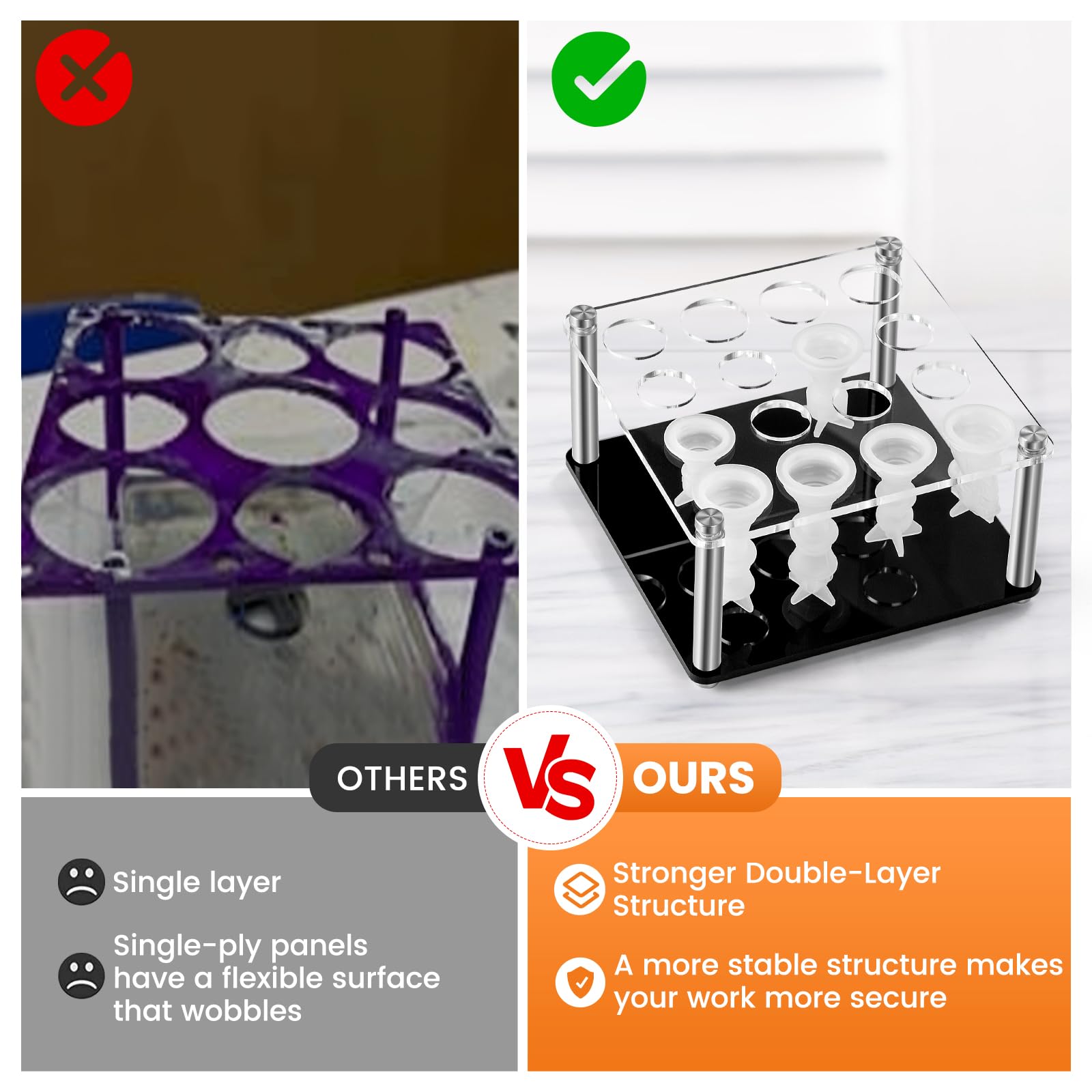 Premium Metal Chess Piece Holder for DIY Silicone Molds - 6.5