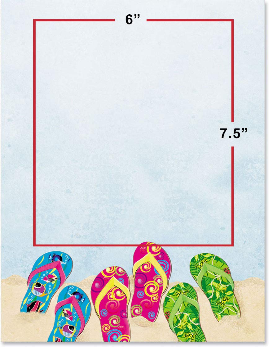 Premium Beach-Themed Stationery Set - 100 Sheets of Elegant 8.5 x 11 Letterhead, Cards & Invitations | Decorative Printer Paper for Summer Parties, Wedding Stationery & Creative Projects
