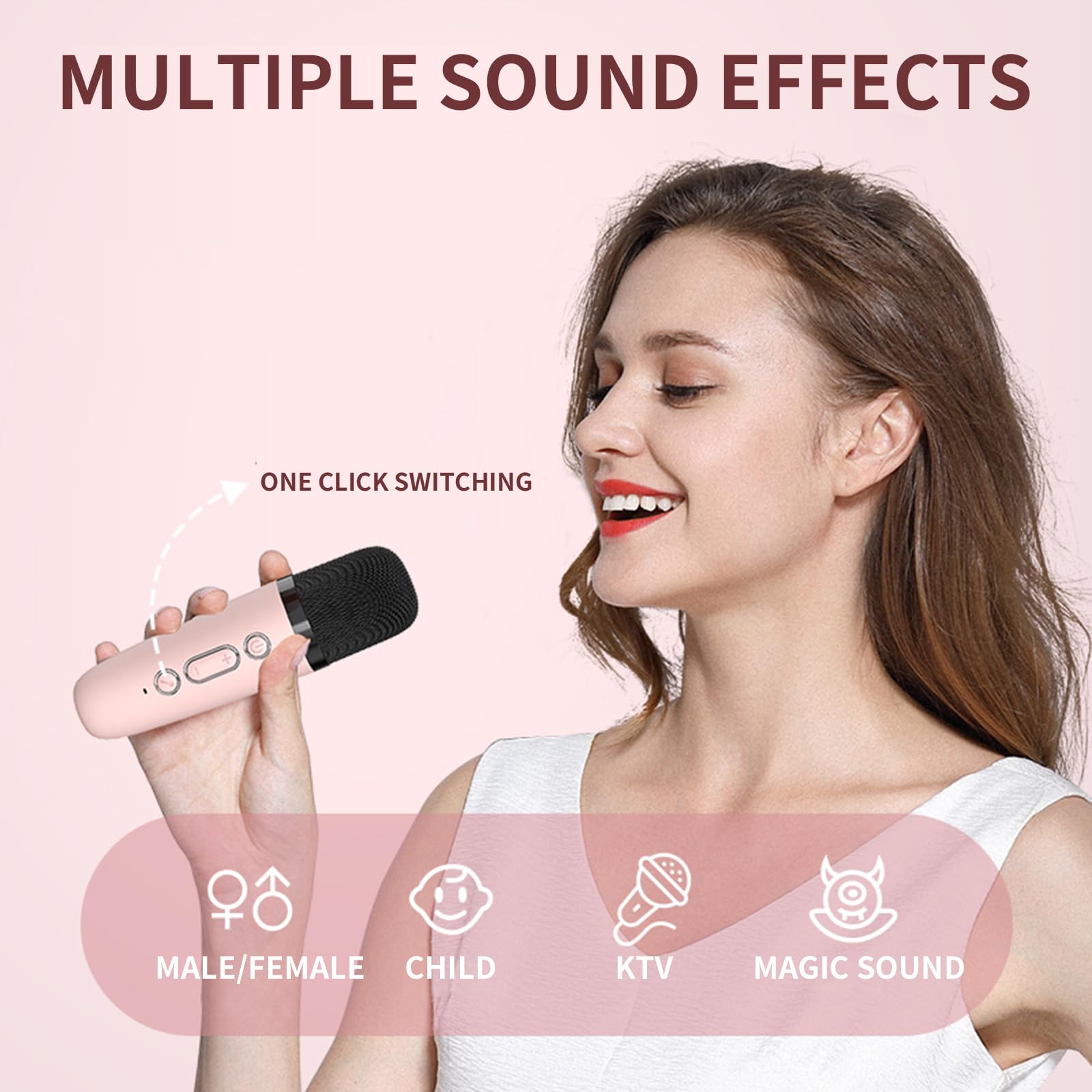 Portable Bluetooth Karaoke Machine for Kids with Wireless Microphone - Pink Cat Design | Kids Music Player Toy for Boys & Girls Ages 3-8+ | Perfect for Birthday Gifts, Home Singing & Party Entertainment