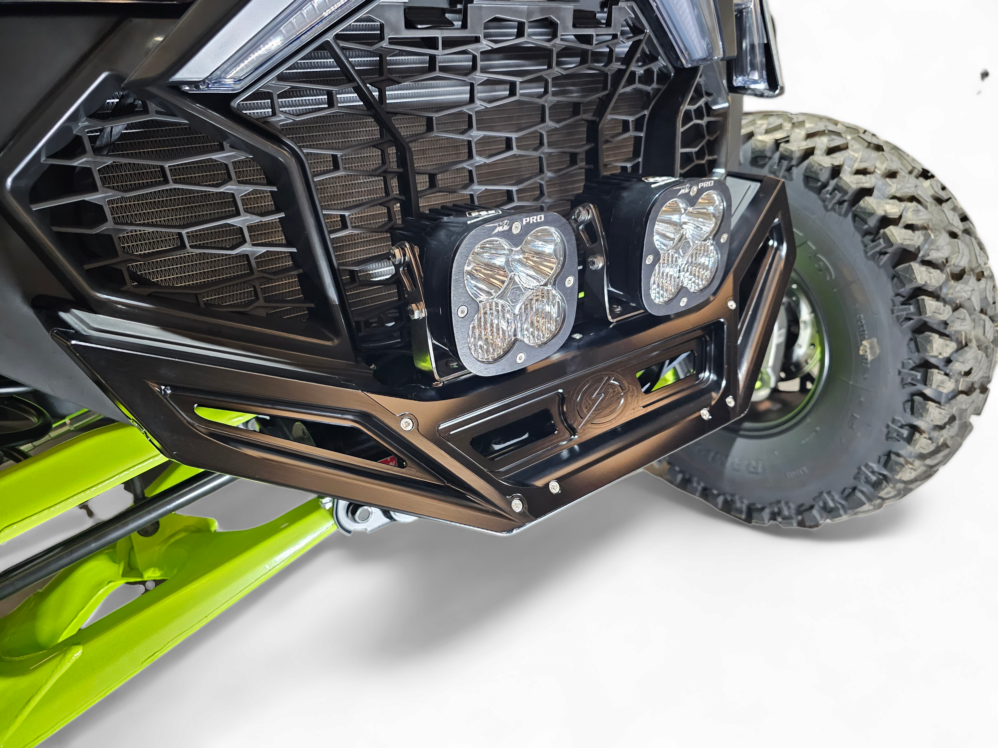 2022-2025 Polaris RZR Pro R & Turbo R Front Winch Bumper - Black Anodized Aluminum Billet (FWB610030) | Off-Road Protection & Recovery Accessory for UTV Trail Riding & Rock Crawling