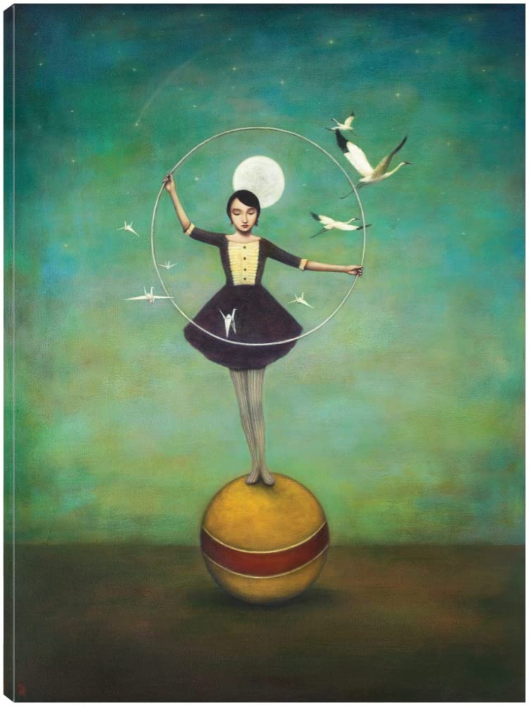 Luna’s Circle Abstract Canvas Wall Art by Artist Duy Huynh - Modern Home Decor for Living Room, Bedroom, Office - Ready to Hang 32x43 Inch - Perfect for Contemporary Spaces & Gift Giving