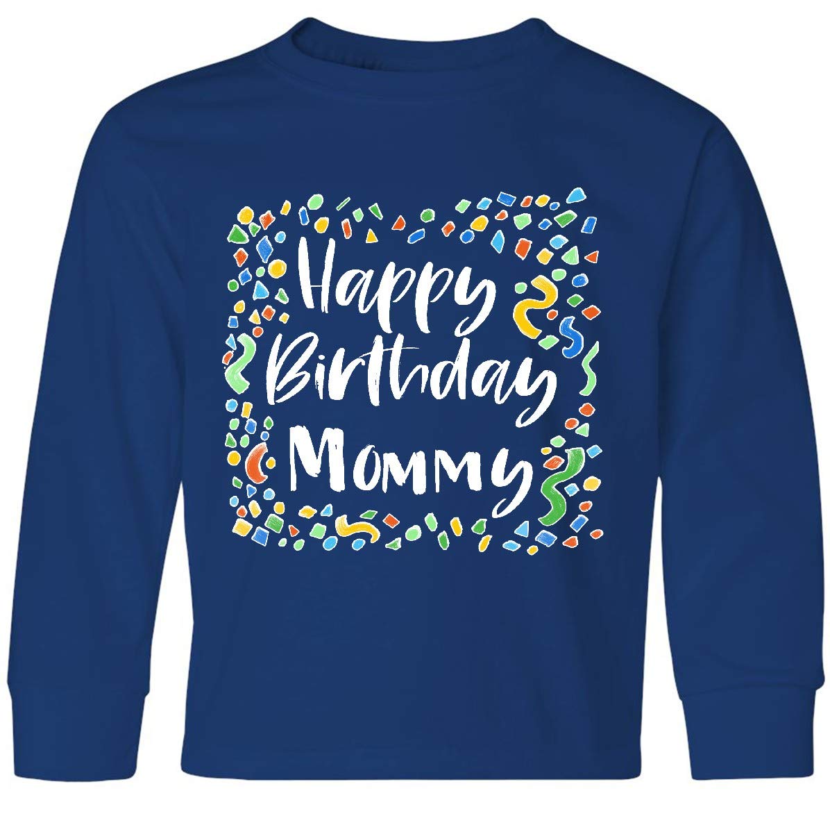 Inktastic Happy Birthday Mommy Youth Long Sleeve T-Shirt - Cute Kids Birthday Gift for Mom, Comfortable Cotton Tee for Girls & Boys - Perfect for Birthday Parties, Family Photos & Special Celebrations