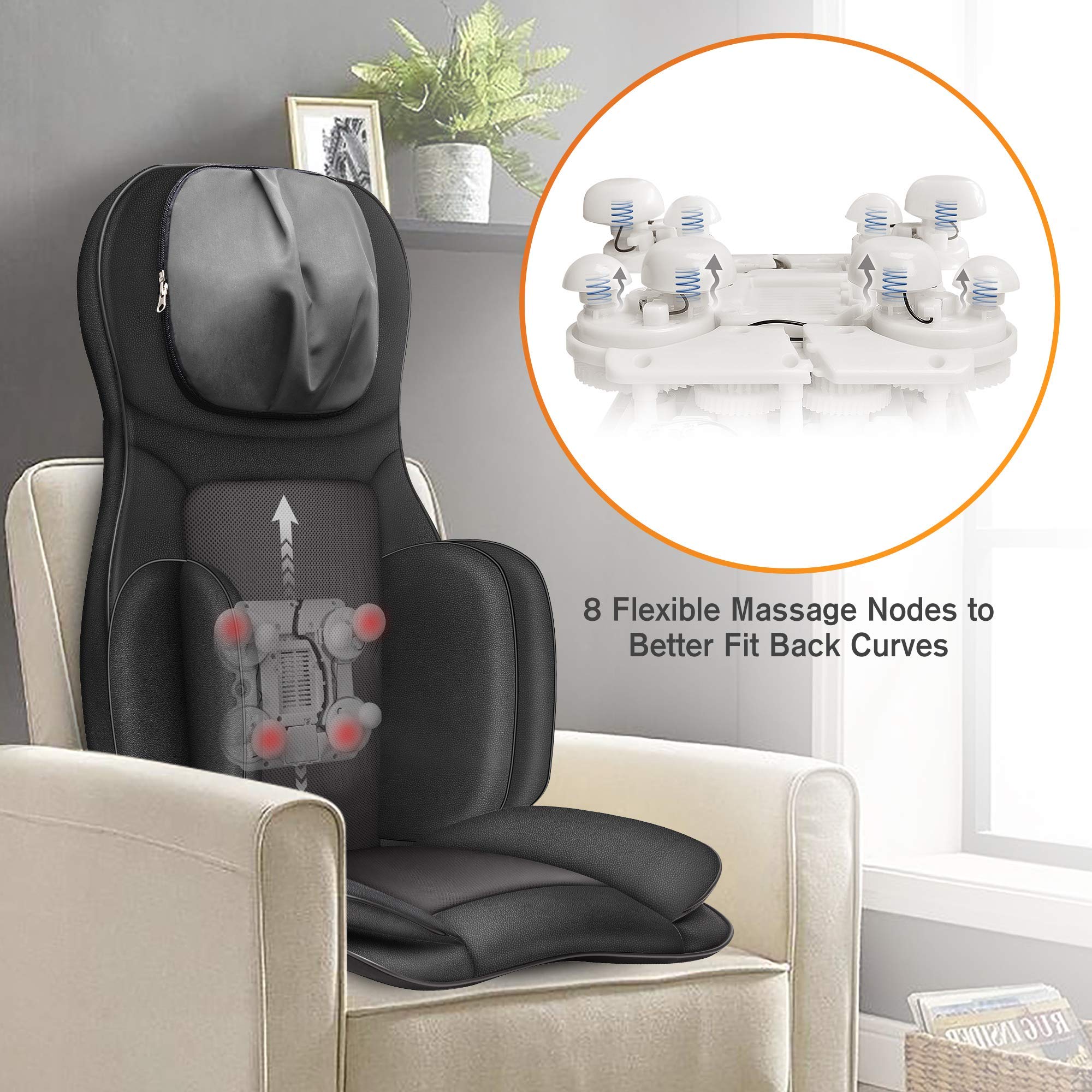Snailax Shiatsu Air Compression Back and Foot Massager Set - Neck, Back, Shoulder Pain Relief with Vibration Massage Seat Cushion - Perfect for Home, Office, and Car Use