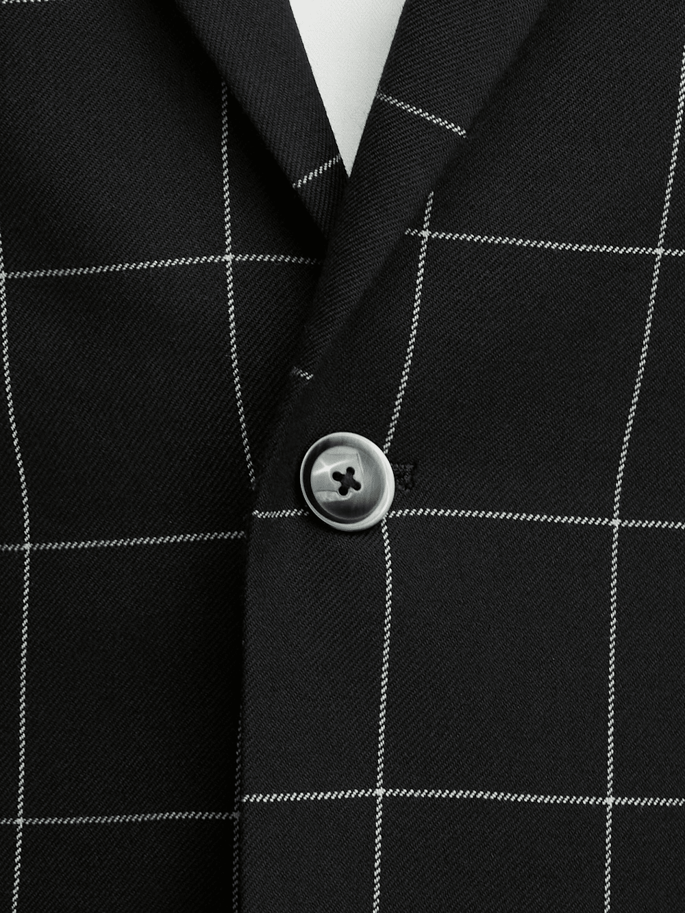 Wool Windowpane Single Breasted Peak Lapel Sport Coat - Black | Classic Business Blazer for Men | Perfect for Office, Weddings & Formal Events