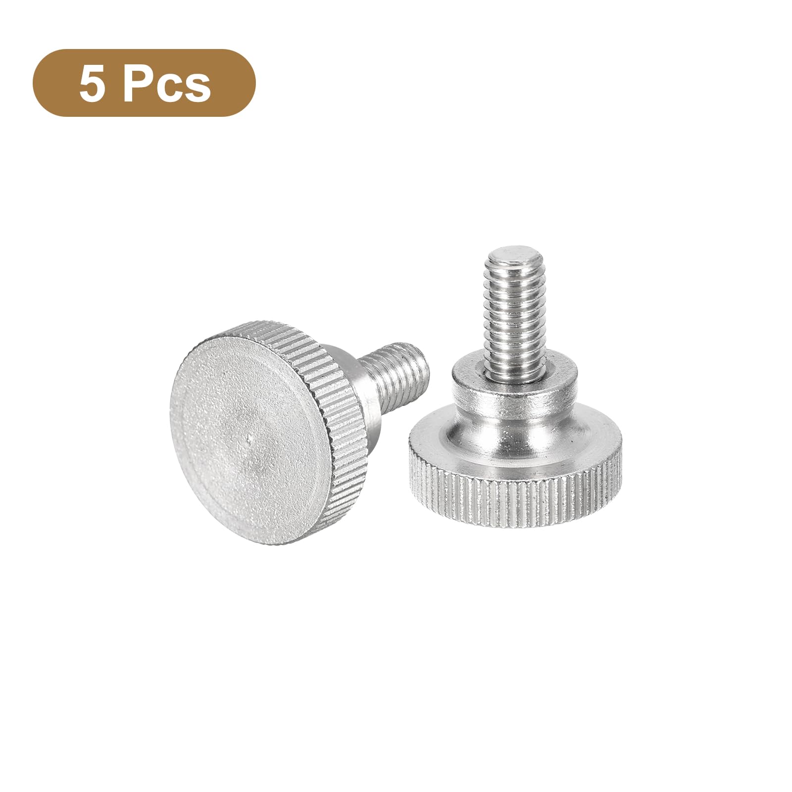 304 Stainless Steel M6x12mm Knurled Thumb Screws 5pcs - for DIY & Electronics