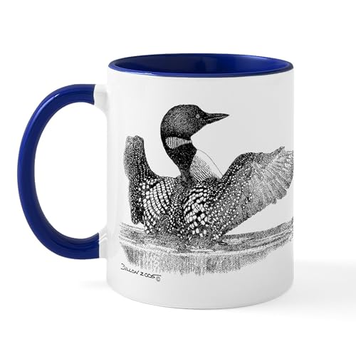 White/Navy Inside - Painted Loon Mug