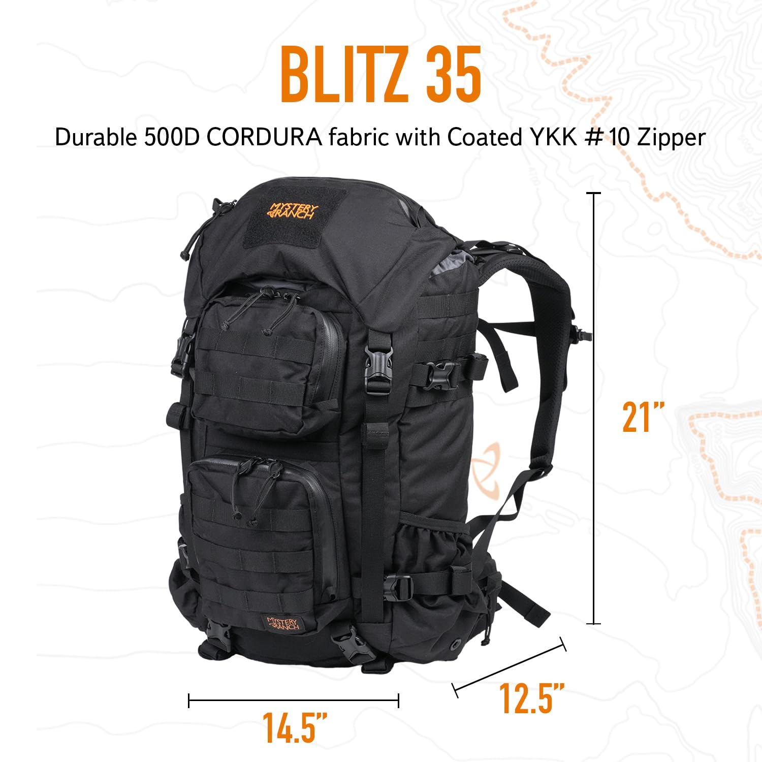 **Mystery Ranch Blitz 35L Tactical Backpack - Molle Compatible Daypack for Hiking, Camping & Outdoor Adventures (Black, S/M Size)**    **Perfect for:** Military use, hiking, camping, travel, and everyday carry with durable tactical design.