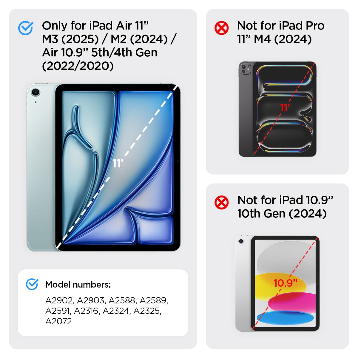 Spigen Ultra Hybrid Pro Tri-Fold Case for iPad Air 11-inch (M3/M2 2025-2024) & 10.9-inch 5th/4th Gen (2022/2020) - Clear Transparent Back with Apple Pencil Holder - Lavender | Perfect for Work, School & Travel Protection