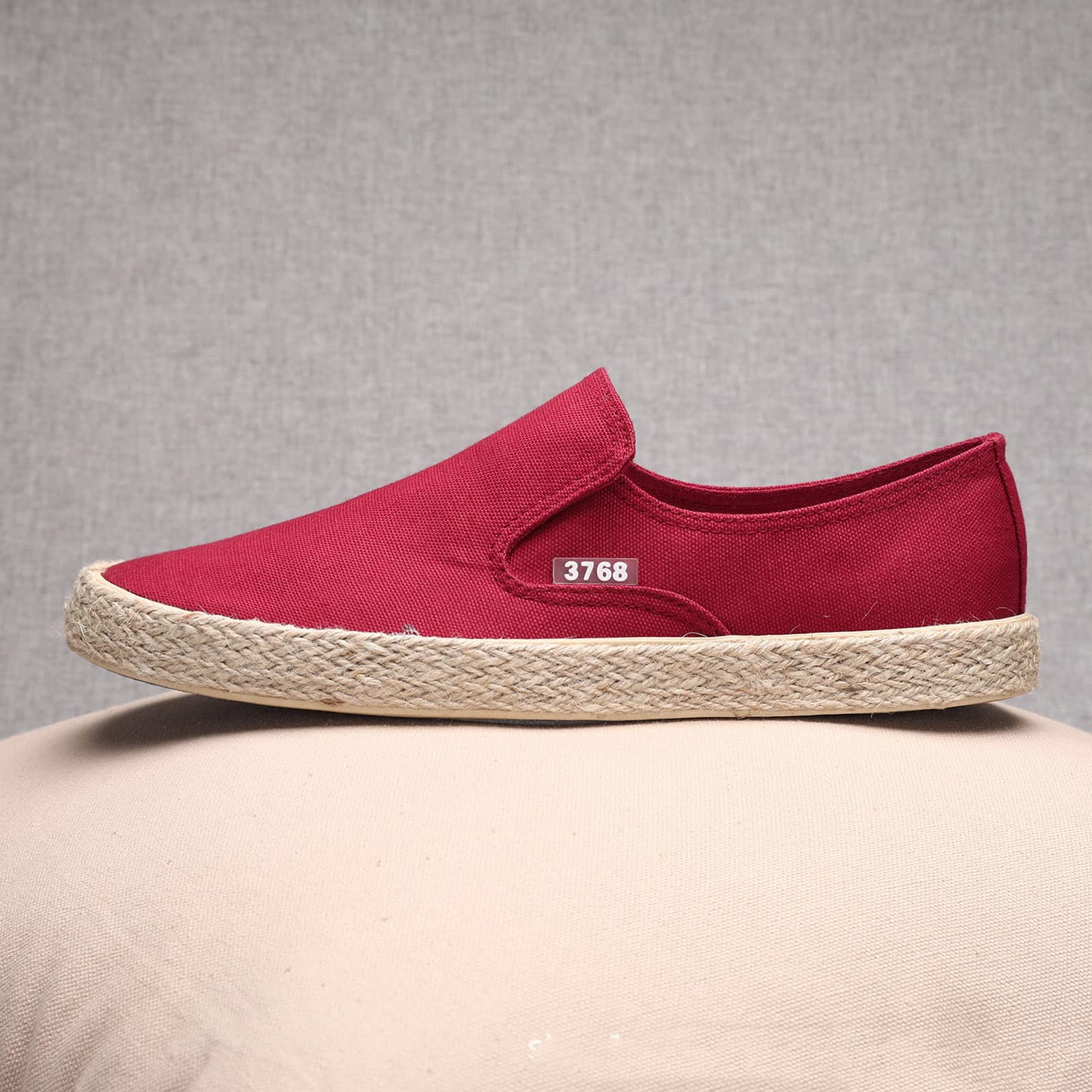 BIISDOST Men's Canvas Slip-On Espadrilles - Breathable Lightweight Casual Shoes for Work, Walking & Everyday Wear | Size 44 | Autumn Moccasin Style Sneakers for Men