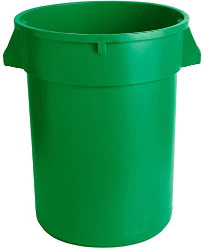 PRO&Family 128 Qt (32 Gallon / 121 Liter) Heavy-Duty Round Green Commercial Trash Can - Ingredient Bin, Waste Basket & Recycling Container for Restaurant, Kitchen & Office Use