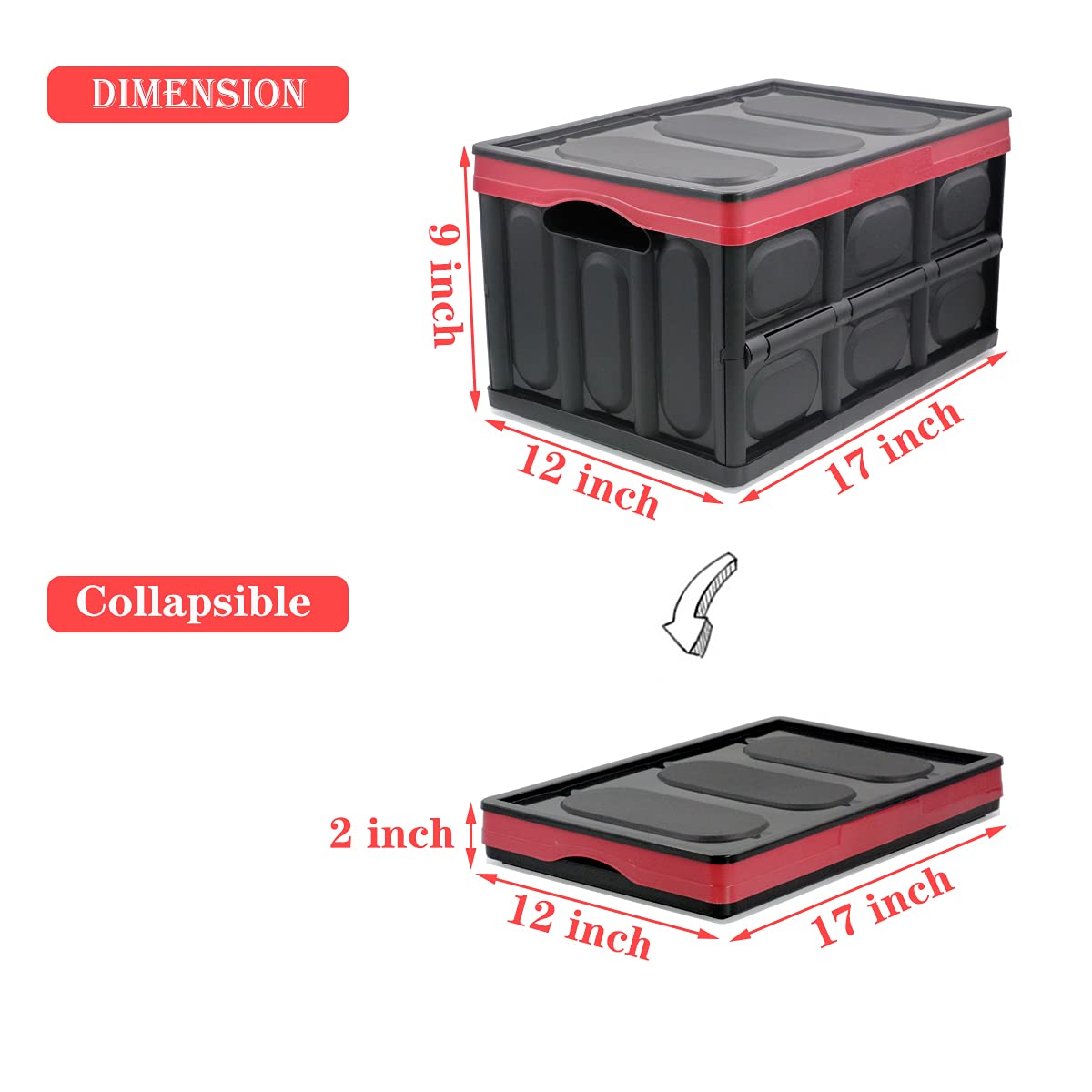 GUOZI 30L Collapsible Storage Bin with Lid - Durable Plastic Folding Storage Crate | Stackable Organizer Box for Toys, Photos, Office, Nursery, Wardrobe & Bookshelf | Perfect for Home Organization & Space Saving