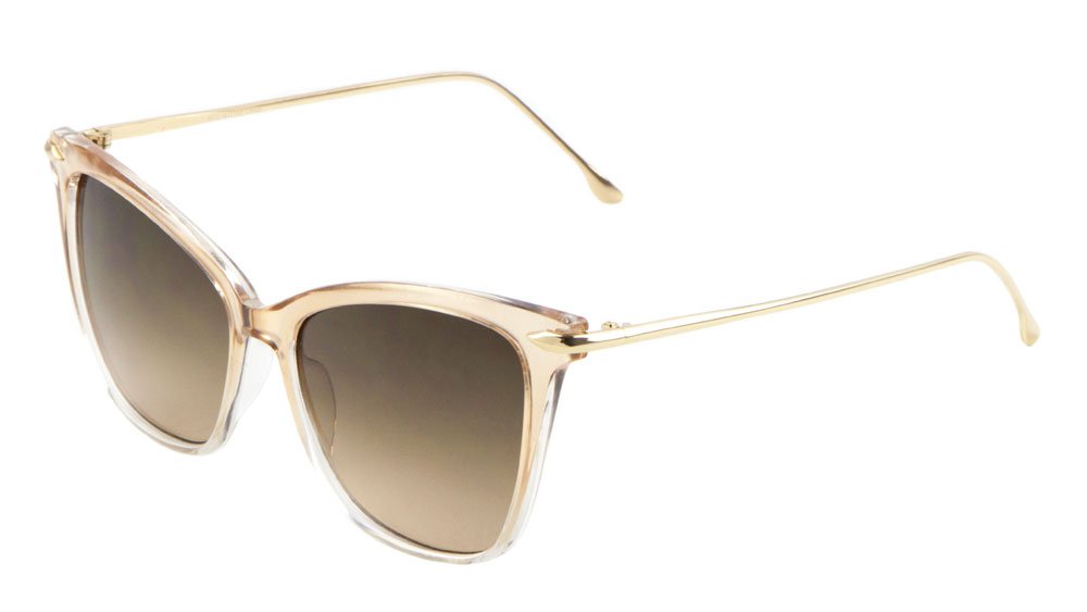 Vintage Cat Eye Sunglasses with Crystal Color Frame - Retro Style Women's Shades for Beach, Driving & Fashion Accessories