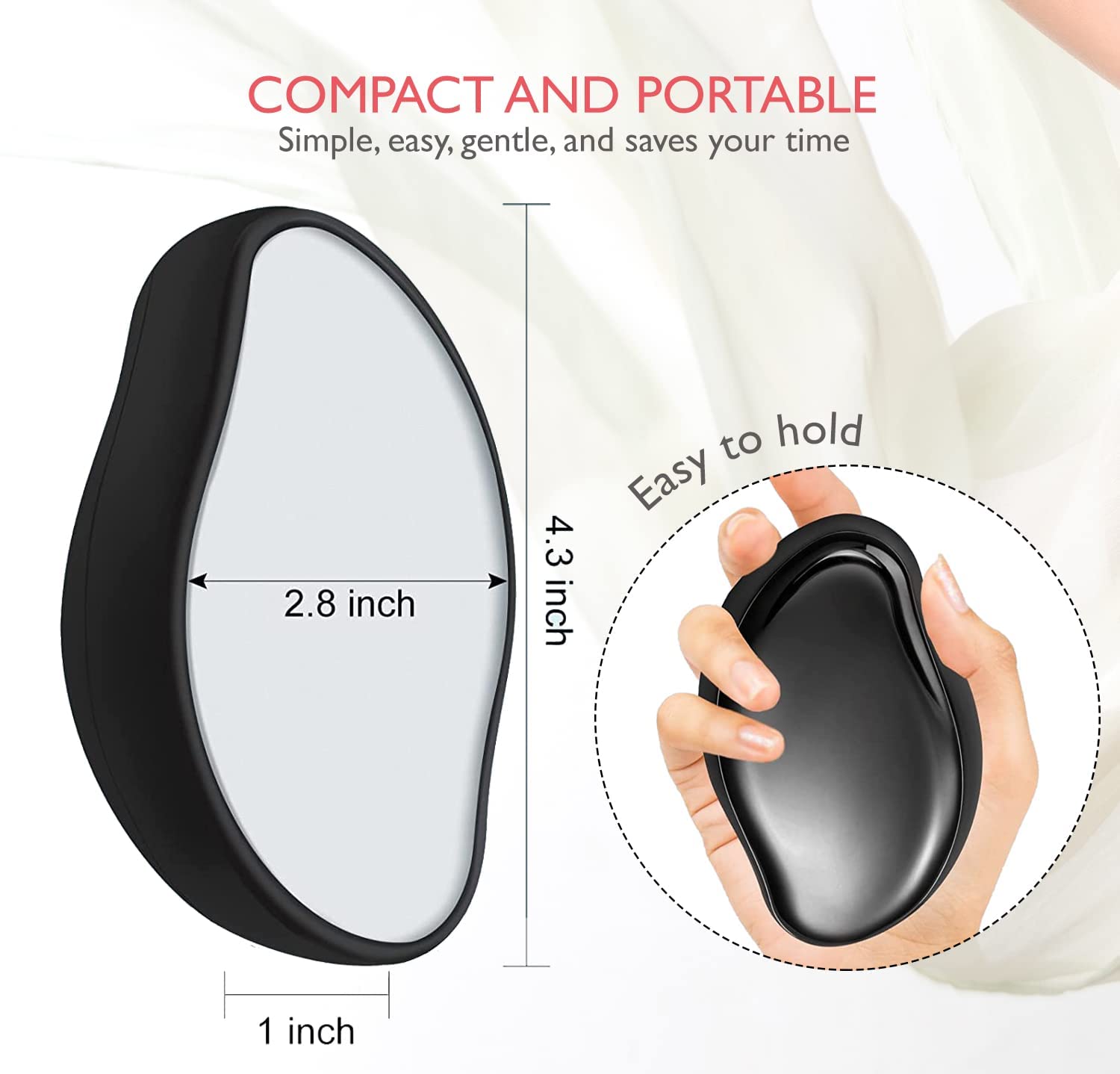 ISIRONA® Reusable Crystal Hair Remover for Women & Men - Painless Exfoliation & Hair Removal Tool for Arms, Legs, Bikini Line | At-Home Spa Treatment & Smooth Skin Care (Pack of 1)