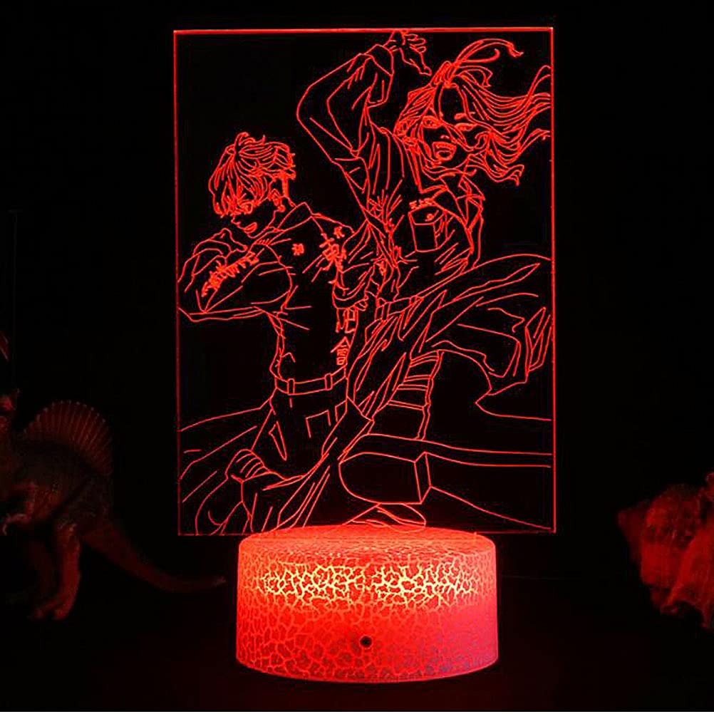 Olaffi 3D LED Illusion Lamp - Anime Tokyo Revengers Night Light for Kids Room Decor, Birthday Gift, Bedside Table Lamp | Perfect for Bedroom Nightlight, Gaming Room Ambiance & Anime Fan Collectibles