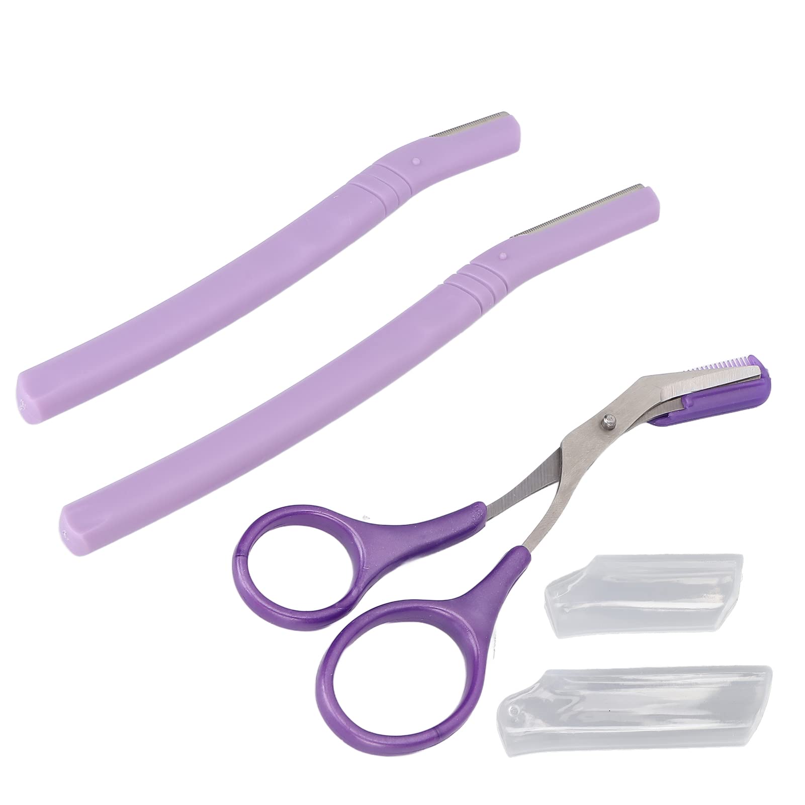 Professional Eyebrow Razor & Trimming Kit - Stainless Steel Brow Scissors & Shaver Set for Precise Shaping | At-Home Salon Tools for Eyebrow Grooming & Facial Hair Removal