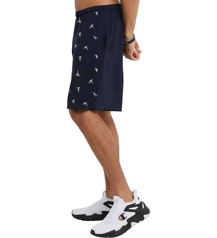 Hotfits Men's Casual Cotton Printed Elastic Waist Shorts with Pockets - All Season Workout, Running & Lounge Shorts for Gym, Travel & Everyday Wear
