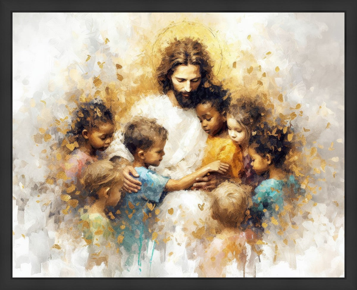 Become Like Little Children - Inspirational Large Wall Art Decor for Nursery, Kids Room & Sunday School - Perfect Christian Gift for Baptism & Baby Showers