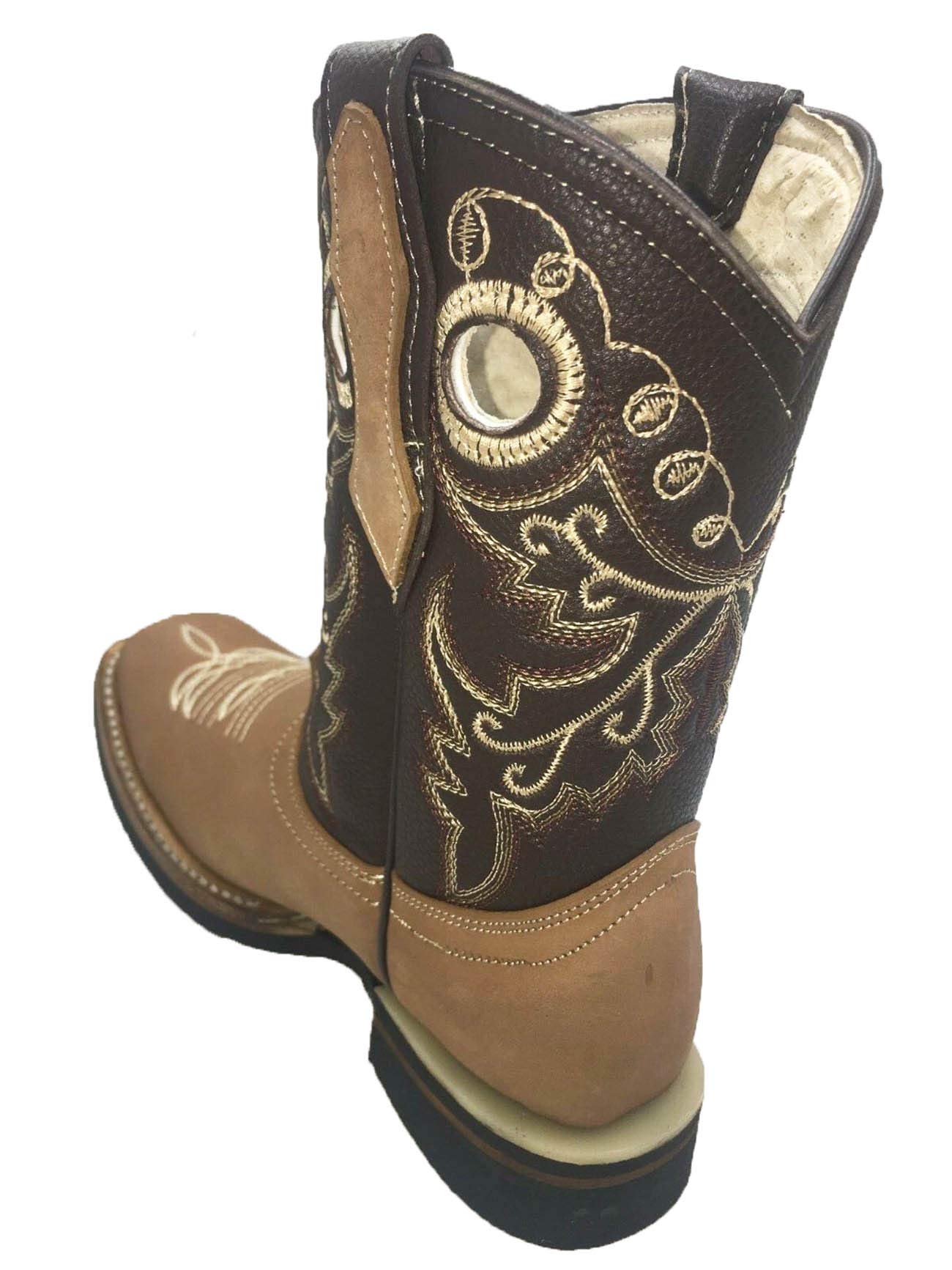 Women's Cowgirl Rodeo Boots - Genuine Leather Square Toe Western Boots in Honey Brown | Perfect for Country Dancing, Rodeo Events & Western Fashion
