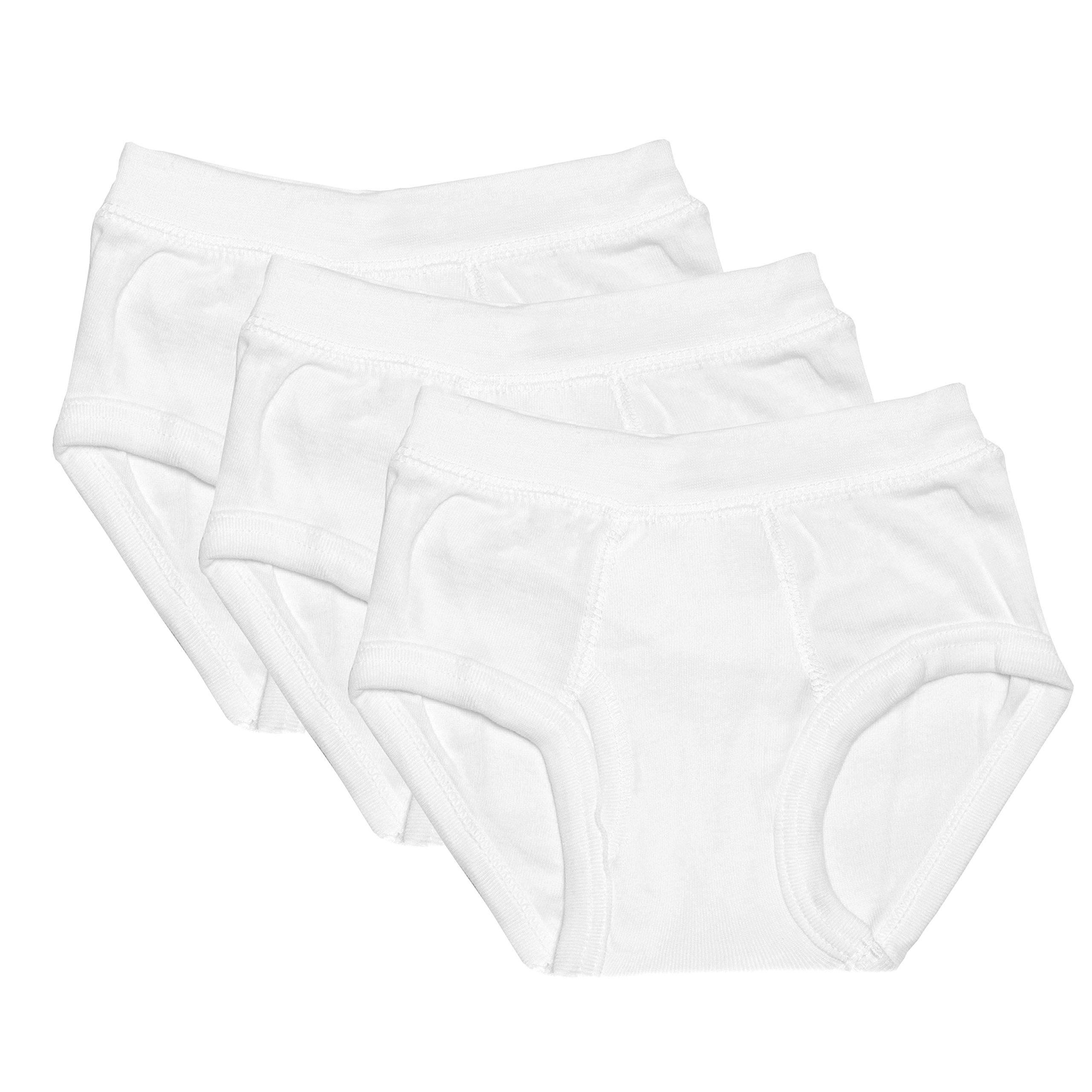 Premium Boys' White Cotton Briefs - 100% Soft Breathable Underwear (Size 3) | Comfortable Everyday Wear for Kids, School & Playtime