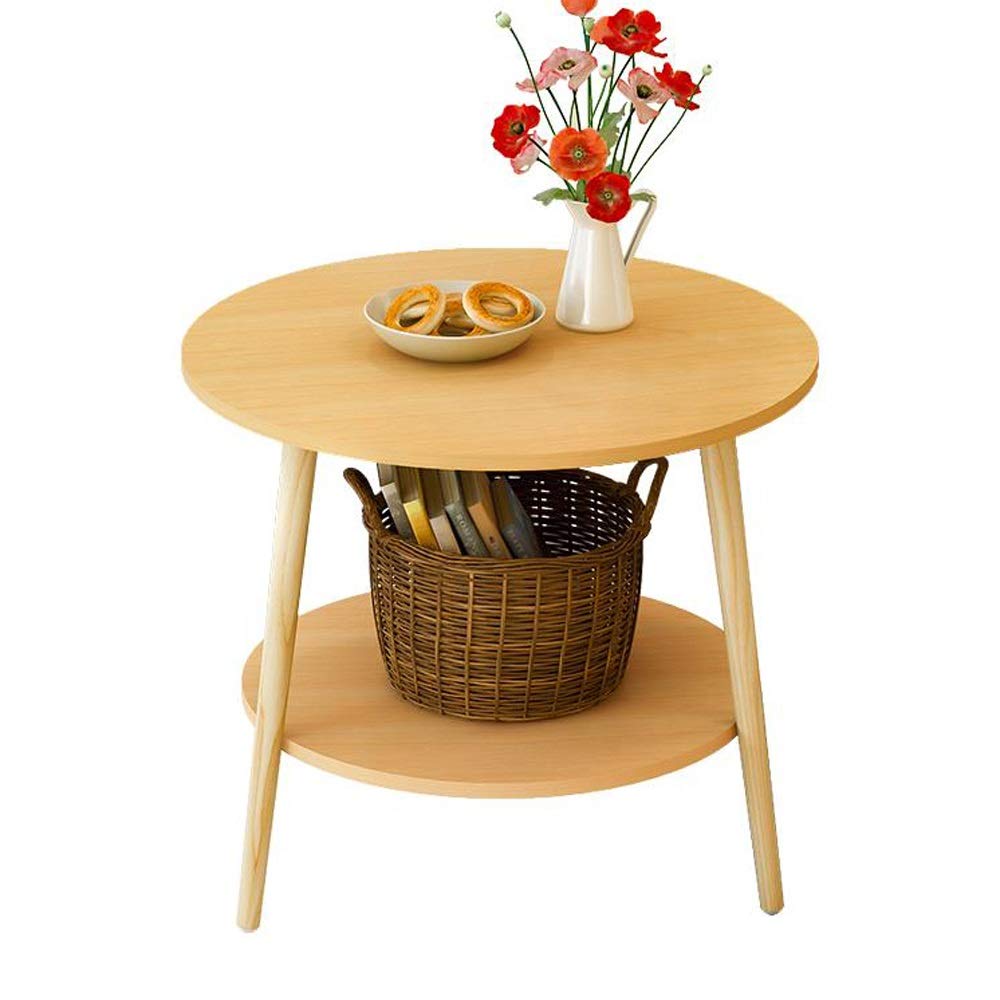 Modern Round 2-Tier End Table - Small Coffee Table, Nightstand, or Side Table for Living Room, Office, Balcony | Perfect for Snacks, Drinks & Phone Storage | Durable & Stylish Home Furniture