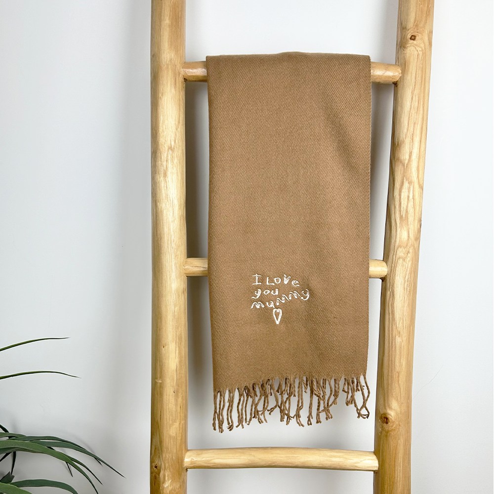 Personalized Handwriting Embroidered Scarf - Custom Name & Message - Soft Fashion Accessory for Women - Perfect Gift for Mom, Wife, or Friend - Great for Holidays, Anniversaries & Special Occasions