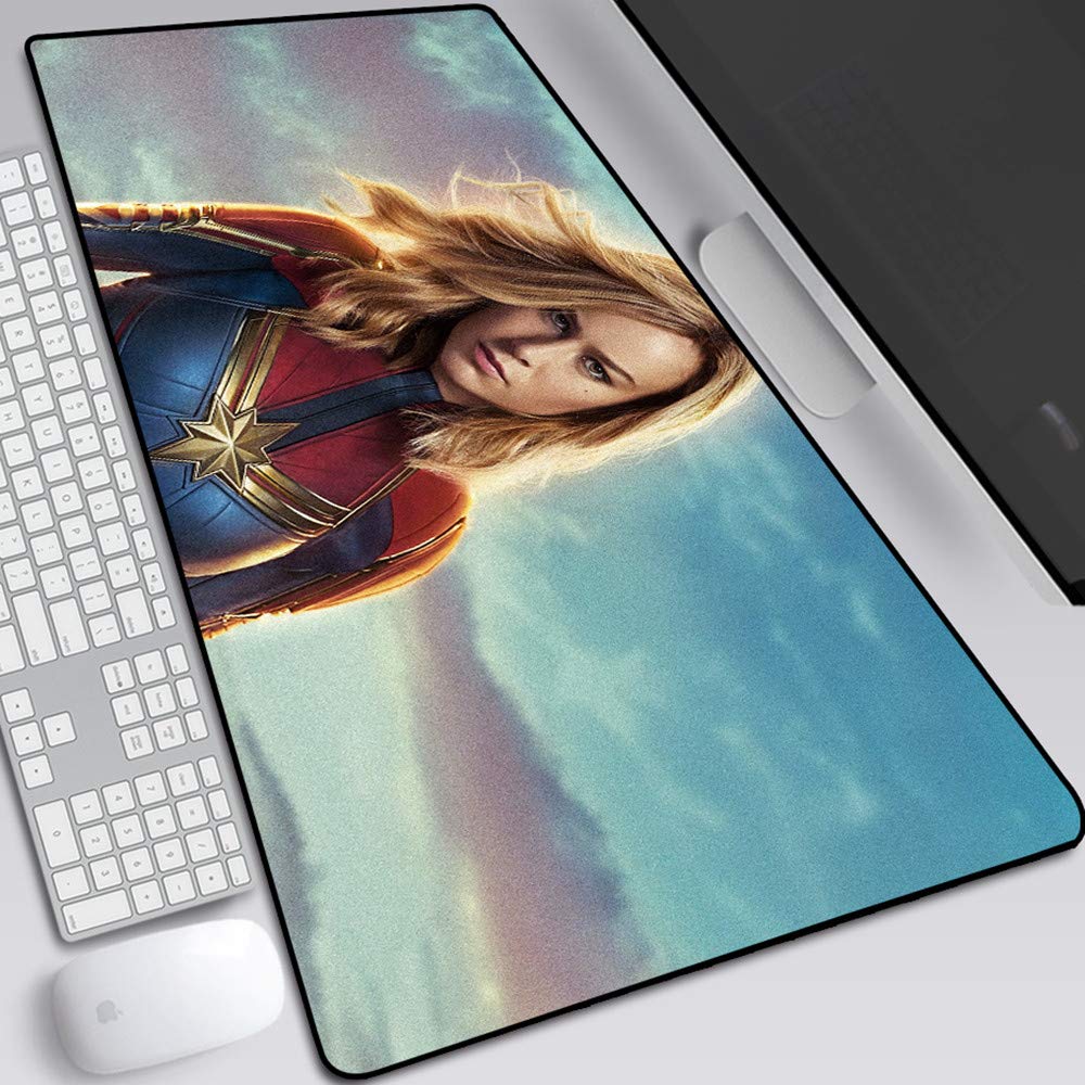 Captain Marvel Gaming Mouse Pad - Large Extended Non-Slip Rubber Desk Mat (35.5x15.8in) for PC, Laptop & Office - Marvel Superhero Design for Gamers & Fans