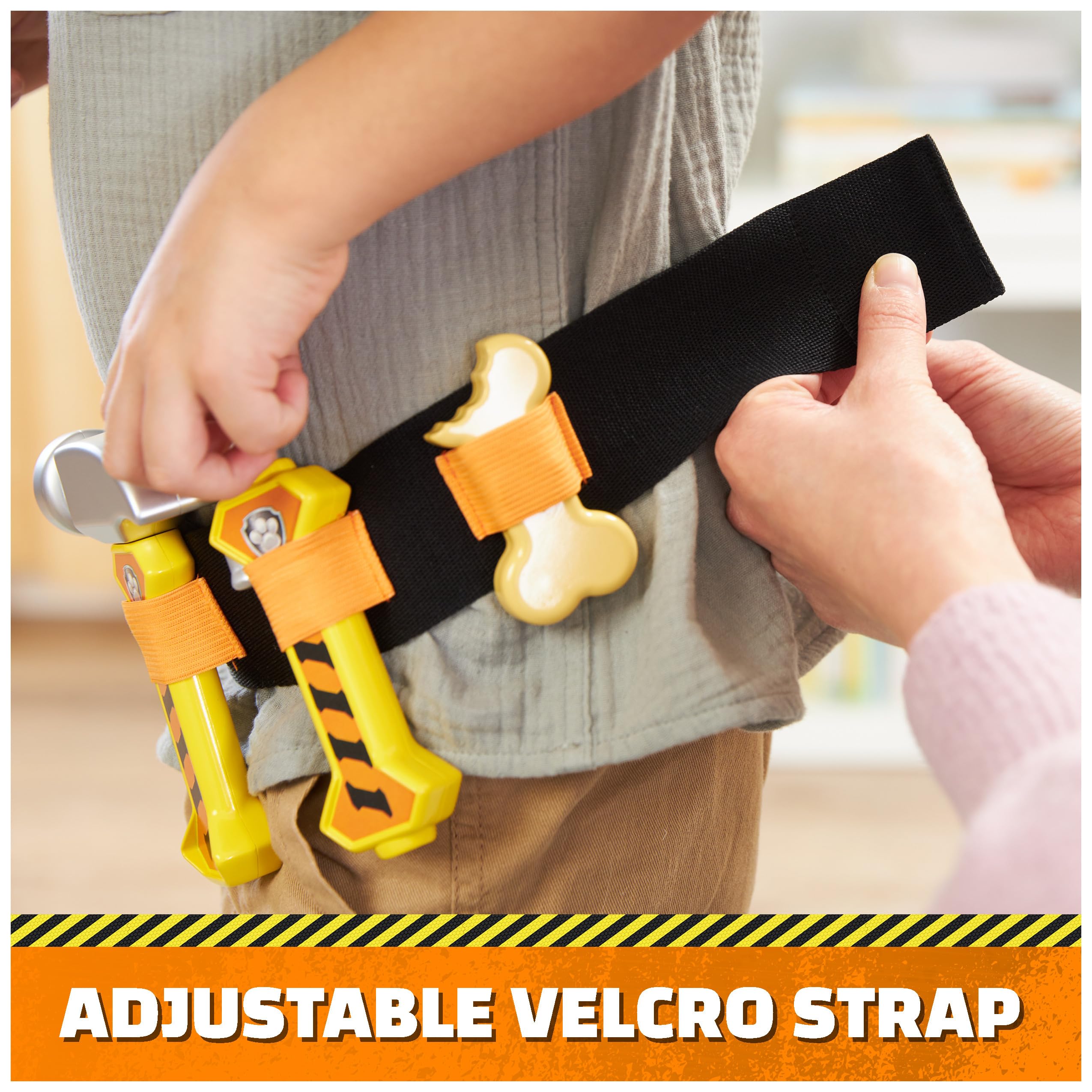 Rubble & Crew Kids Construction Tool Belt Set - 6-Piece Pretend Play Costume with Toy Tools for Ages 3+ | STEM Learning & Role Play Dress-Up for Toddlers