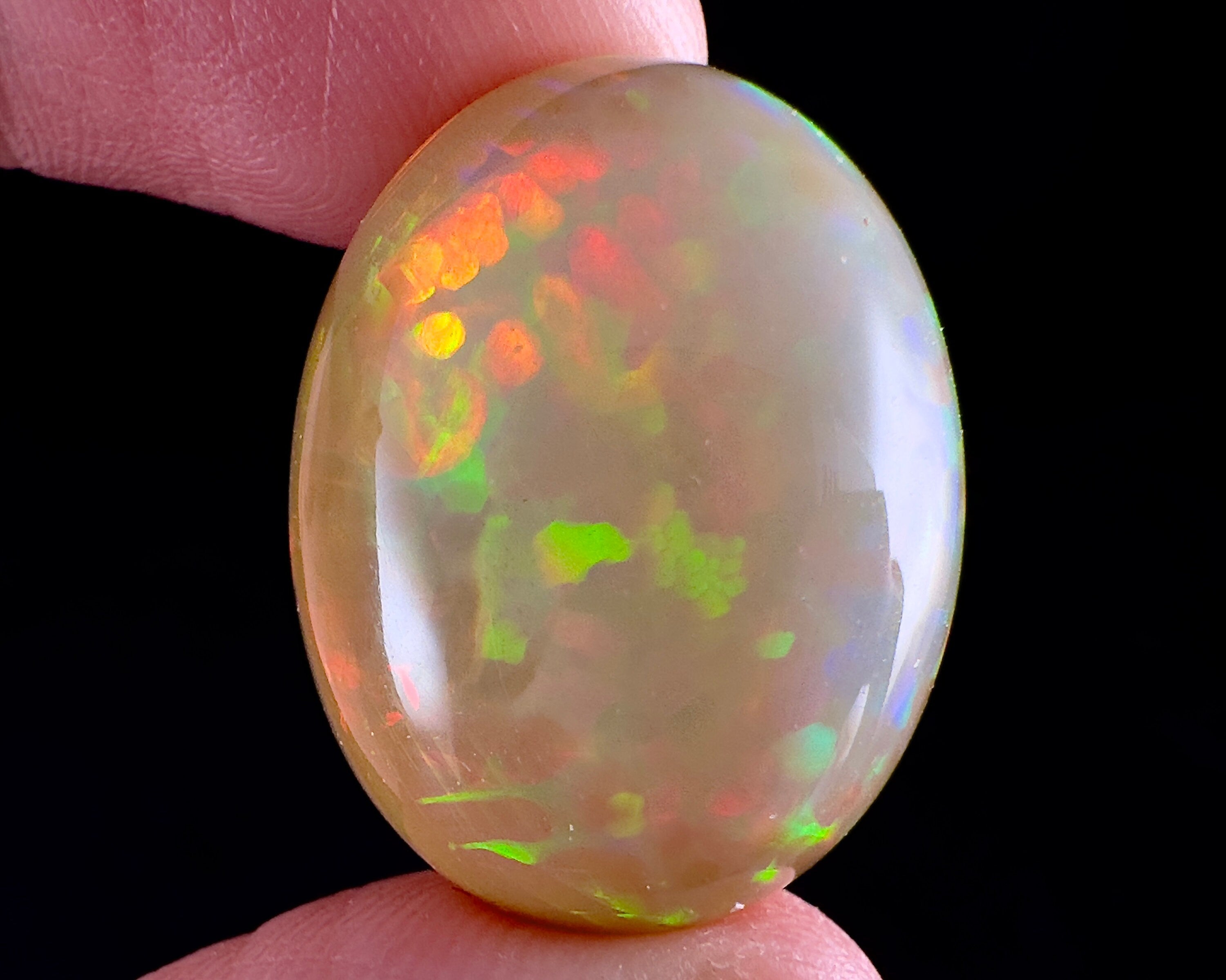 Natural Welo Opal Cabochon Oval - Premium Gemstone for Jewelry Making (54323) | Handcrafted Pendants, Rings & DIY Beading Projects