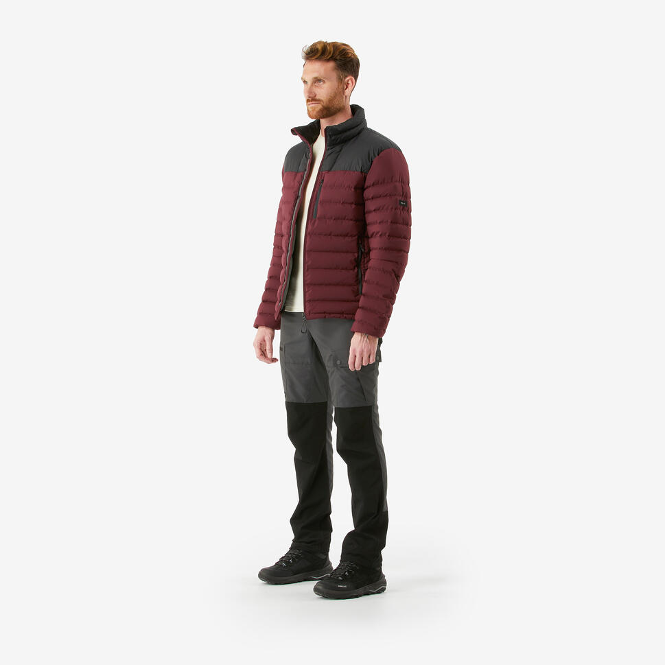 Forclaz Men's MT500 Down Puffer Jacket - Lightweight Warm Winter Coat, Waterproof Windproof Outdoor Jacket for Hiking, Skiing & Cold Weather Activities