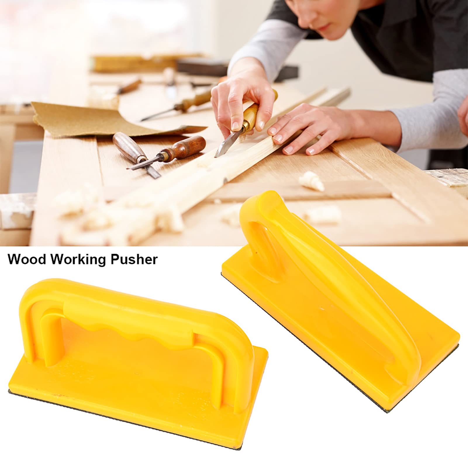 2PCS Woodworking Push Blocks - Safety Table Saw Push Sticks for Router Tables, Jointers, Shapers & Band Saws | Non-Slip Grip for Precise Wood Cutting | Perfect for DIY Projects & Professional Workshops