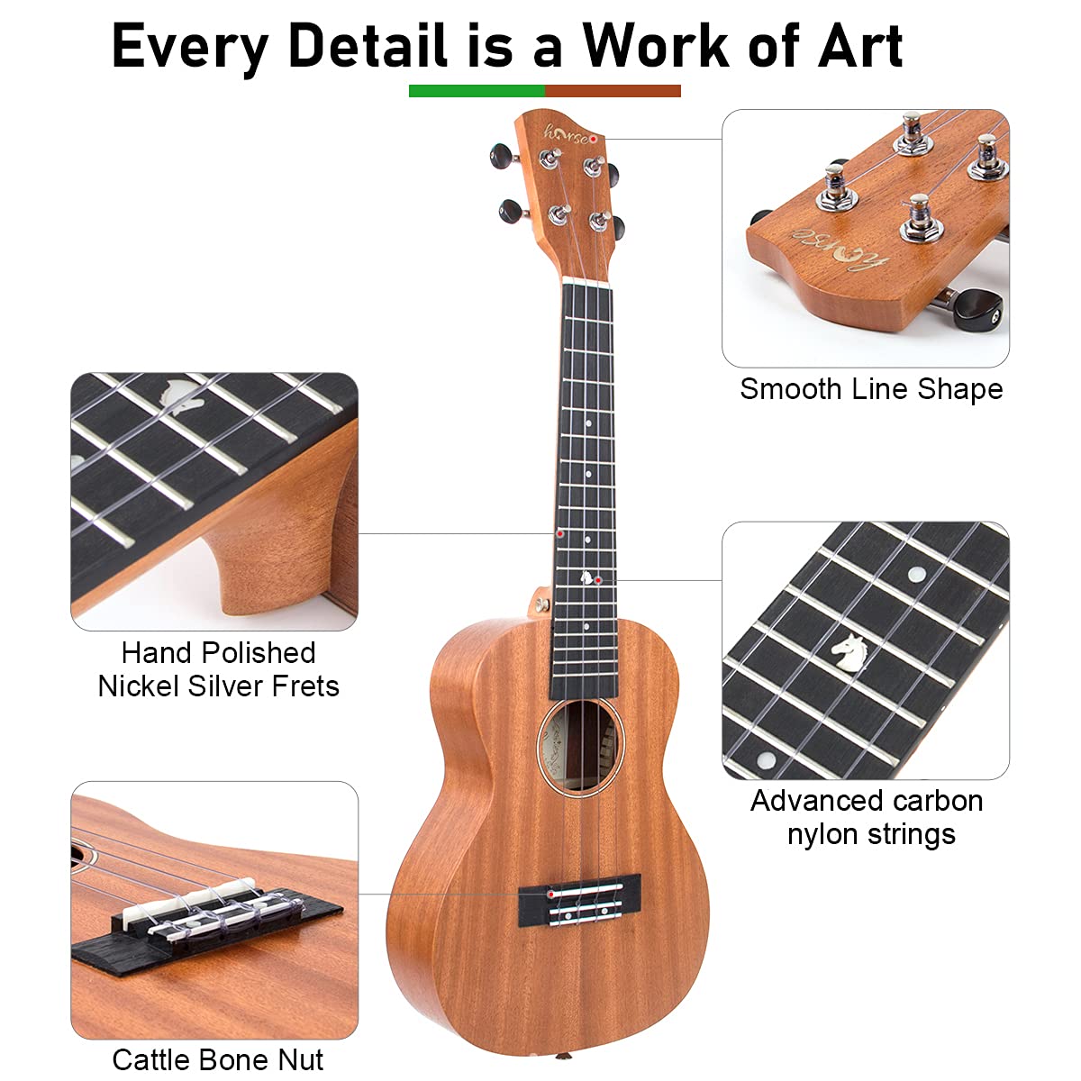 Professional 26 Inch Tenor Ukulele for Adults - Left Handed Hawaiian Guitar with Gig Bag, Strap & Premium Strings - Perfect for Beginners, Travel & Live Performances