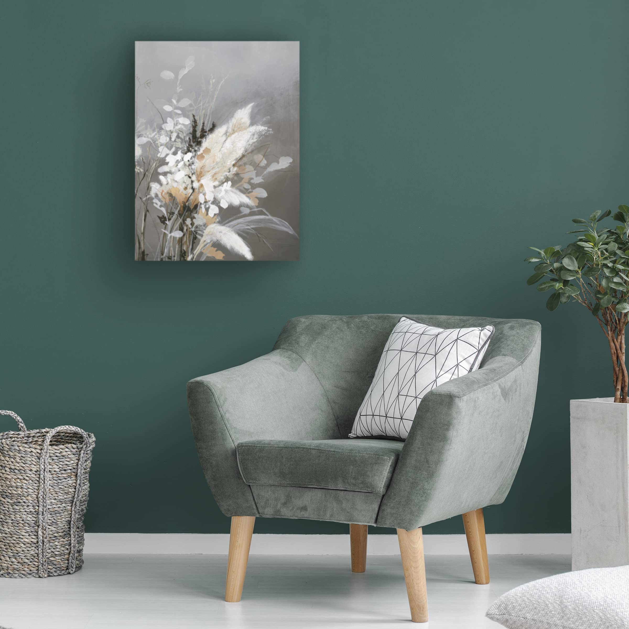 Light Leaves 2 Canvas Wall Art Print by Design Fabrikken - Modern Botanical Home Decor for Living Room, Bedroom & Office