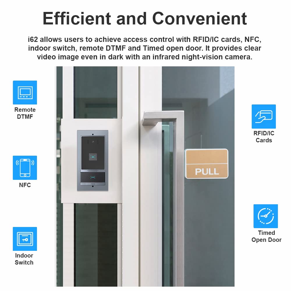 Fanvil i62 PoE Video Door Phone with 2MP HD Camera, Night Vision & Waterproof - Smart Home Security System for Houses, Apartments & Offices