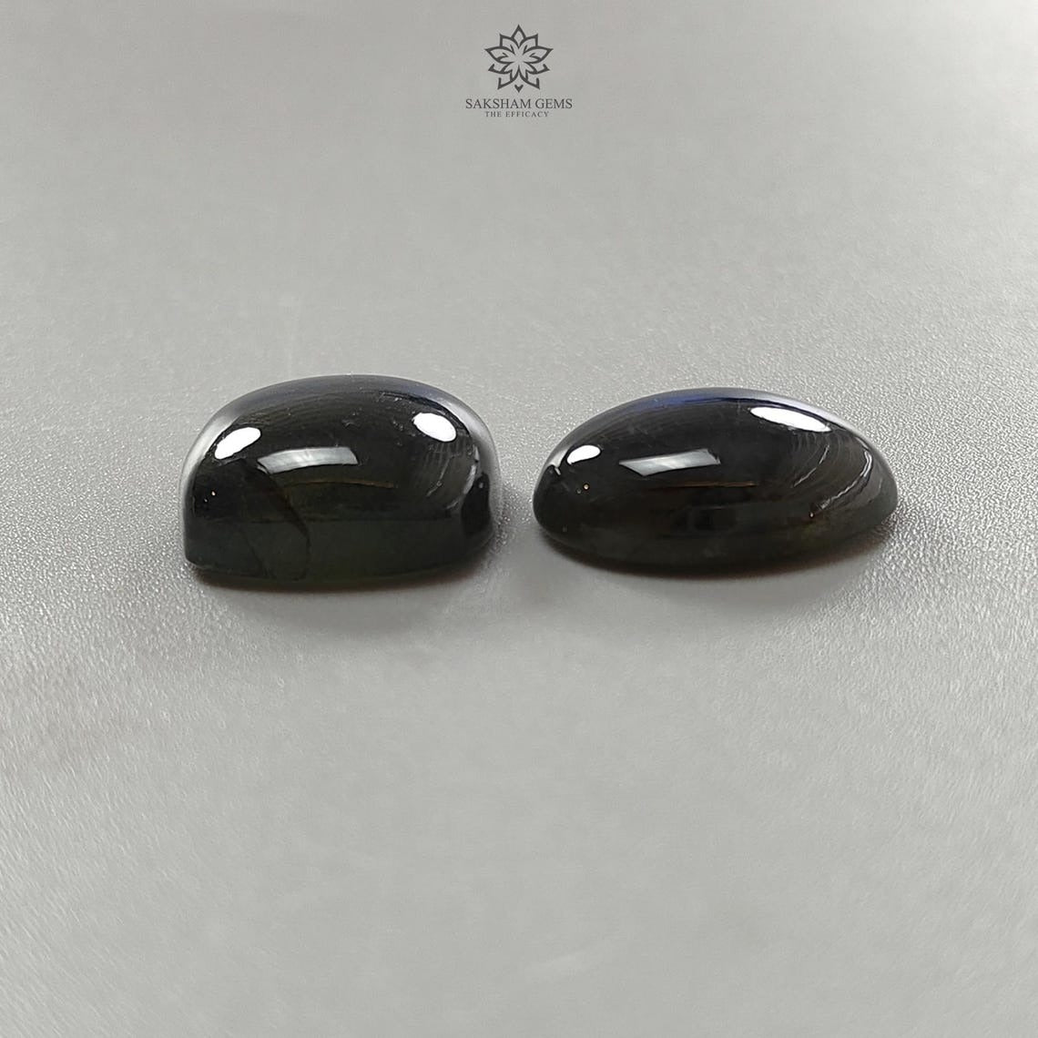 Natural Blue Labradorite Gemstone Cabochon Set - Untreated Oval, Baguette & Cushion Shapes (2pcs) for Jewelry Making, Wire Wrapping & Healing Crystal Collection