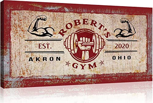 One Hand with Dumbbell on Rustic Red Background
