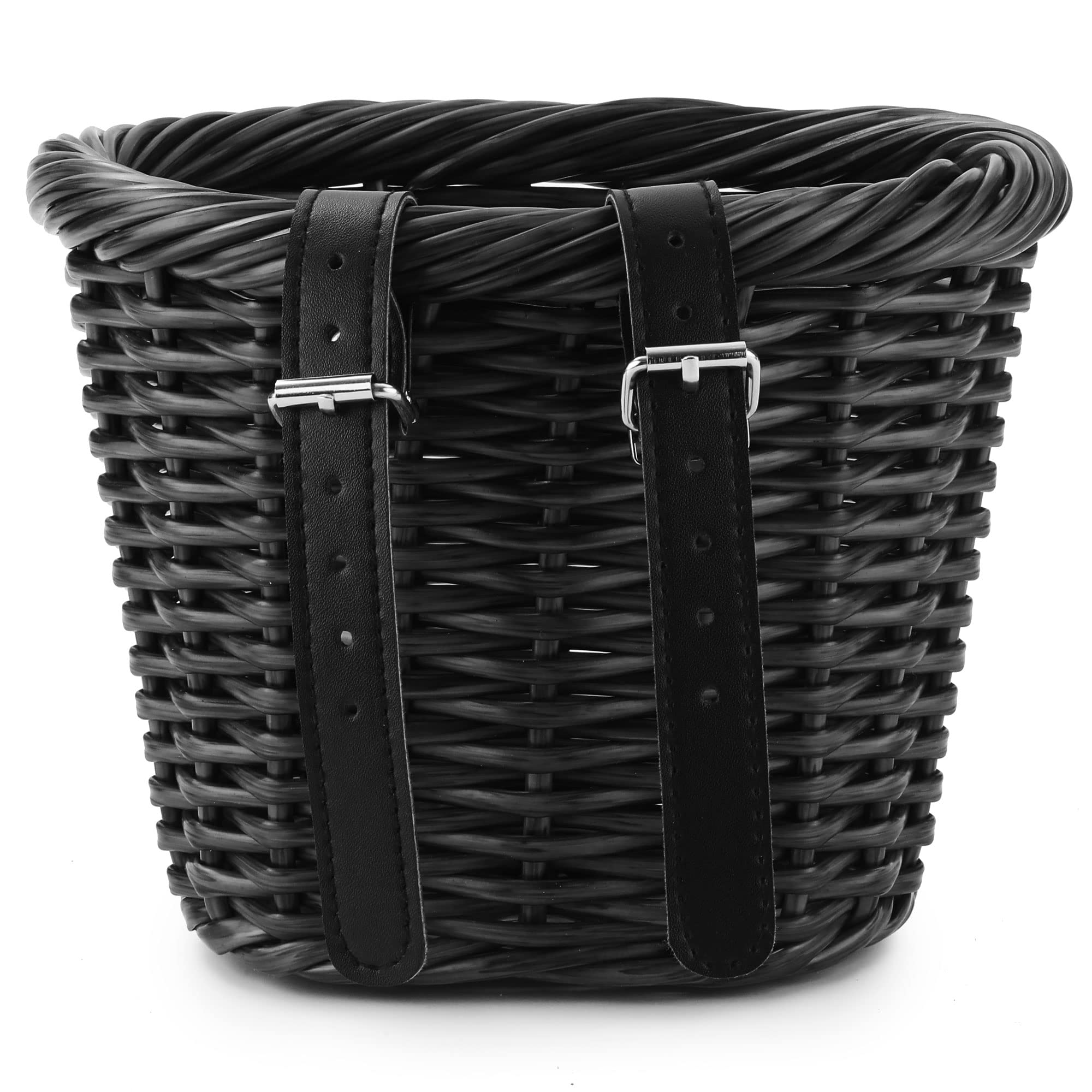**Girls' Front Bike Basket - Small Woven Wicker Cruiser Bicycle Basket with Handlebar Streamers & Bell - Perfect for Kids Ages 3-13 - Ideal for Cycling, Picnics & Outdoor Adventures**