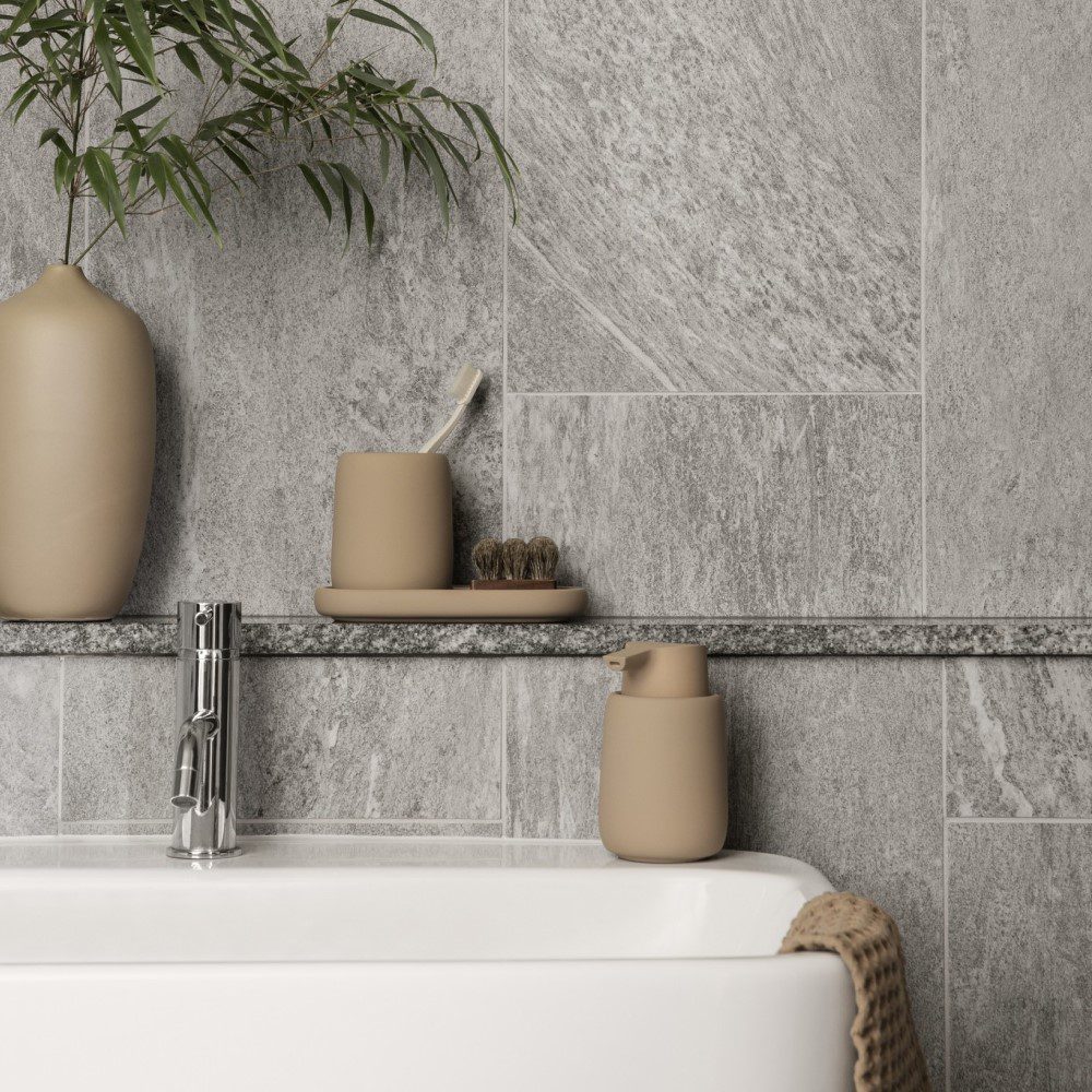 BLOMUS Sono Modern Soap Dispenser - 5.5 Inches Tall, Tan - Elegant Bathroom & Kitchen Liquid Soap Dispenser for Home Decor