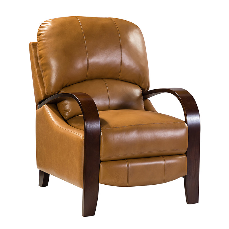 Melissa Genuine Leather Manual Recliner Chair - Handcrafted Full Grain Leather Living Room Recliner with Smooth Manual Mechanism, Perfect for Home Theater, Gaming, and Relaxation
