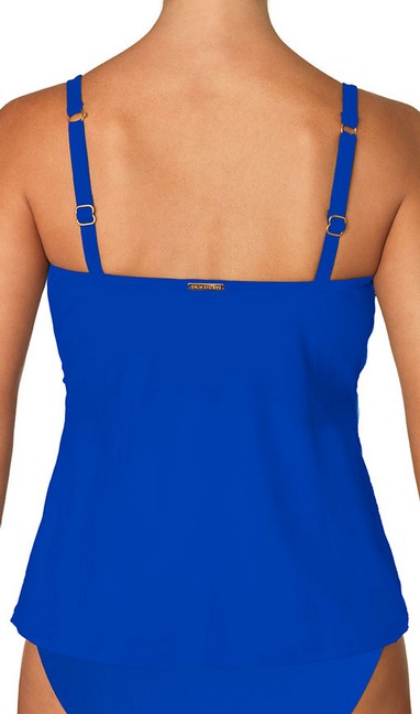 Azul F792 Shirred Underwire Tankini Swimsuit - Women's Sexy High Waist Bikini Top with Adjustable Straps for Beach, Pool & Summer Vacation