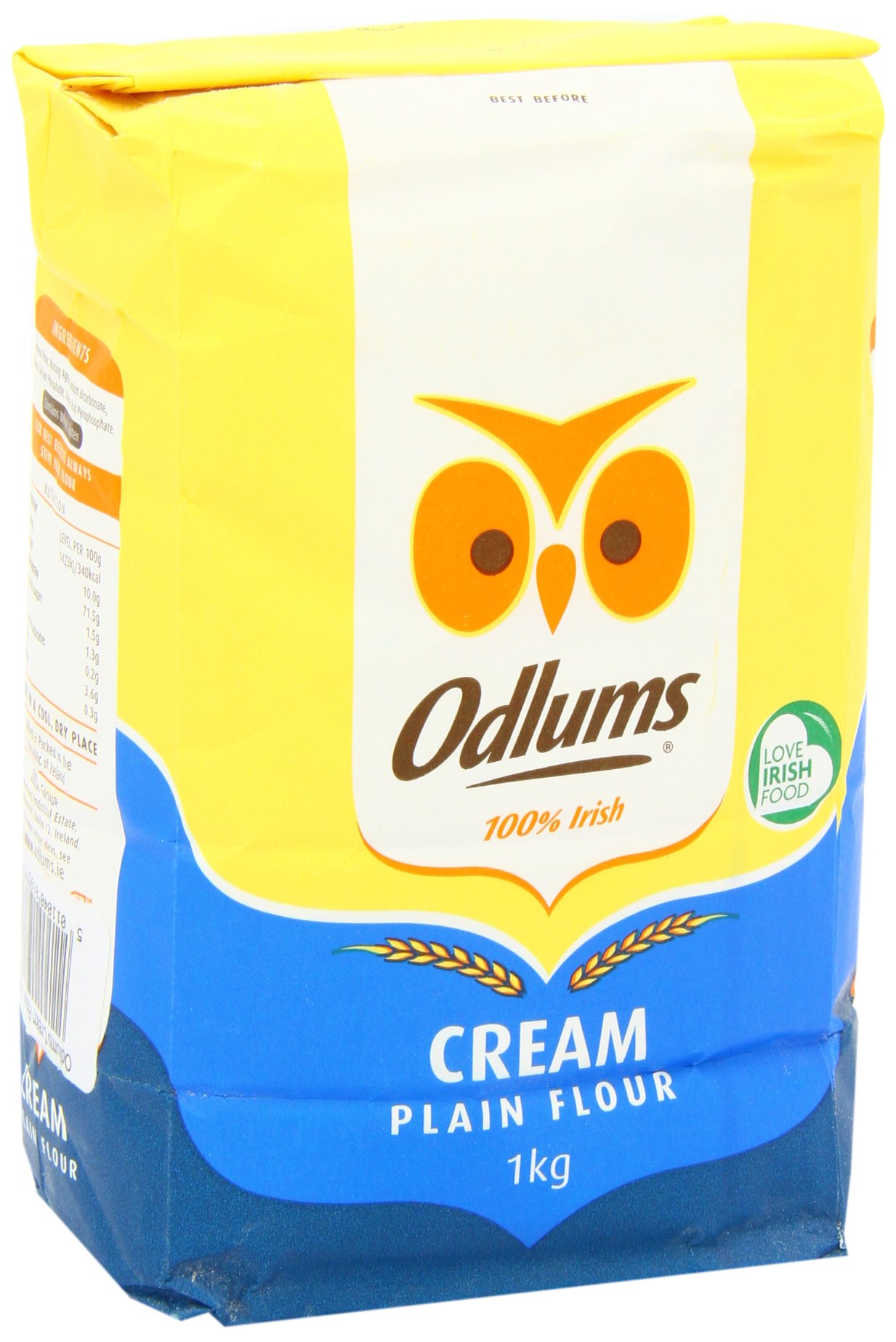 Odlums Irish Plain Cream Flour 1 Kg (Pack of 5) - Premium Baking Flour for Bread, Cakes & Pastries - Ideal for Home Bakers & Professional Chefs