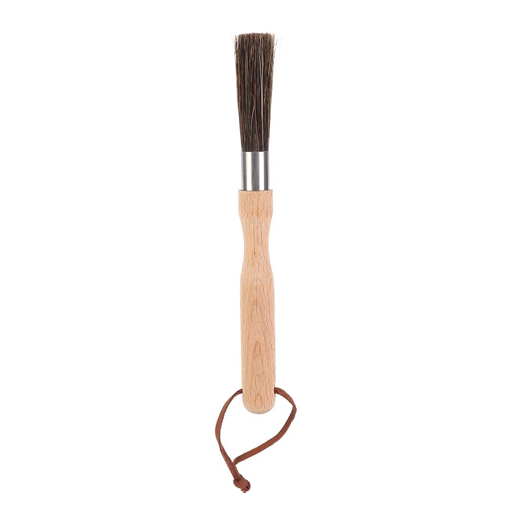 Premium Coffee Cleaning Brush with Wood Handle & Hanging Rope - Flexible Bristles for Coffee Grinder & Table Top Cleaning - Perfect for Home Baristas & Coffee Shops