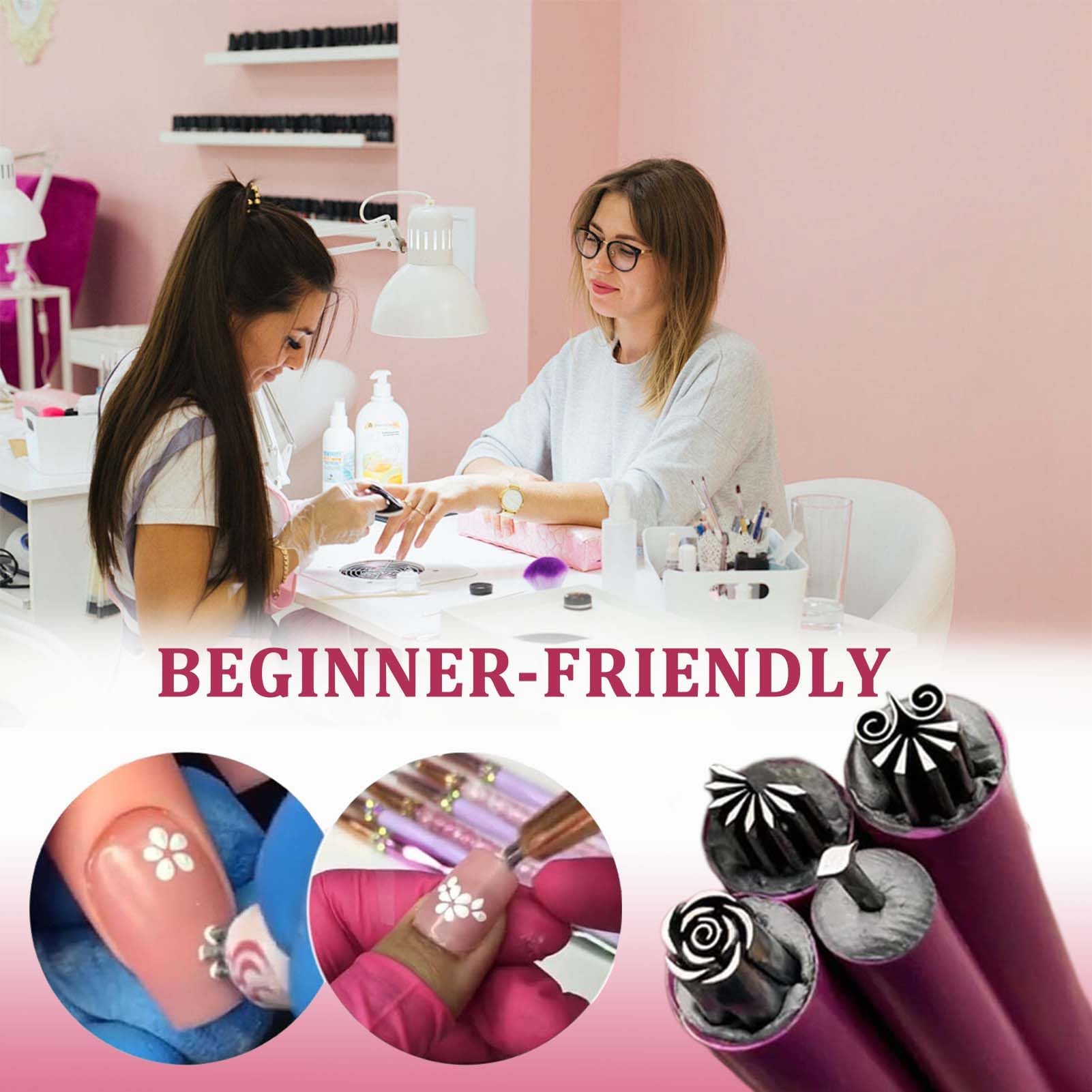 6PCS Nail Art Stamp Pen Set - Floral & DIY Nail Stamping Kit for Women & Girls | Easy to Use for Home Manicures & Salon Nail Designs