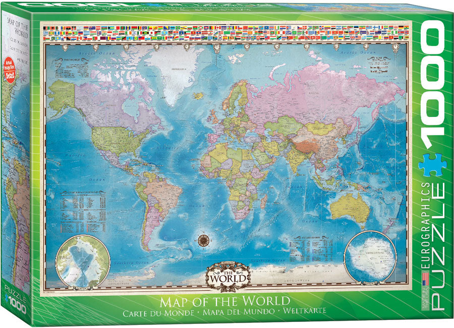 Eurographics 1000-Piece World Map Jigsaw Puzzle for Adults - Educational Geography Puzzle for Home Decor, Classroom Learning & Family Game Night