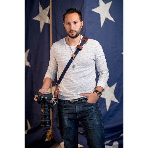 HoldFast Gear Sightseer Sling Camera Strap - Adjustable & Comfortable DSLR/Mirrorless Camera Neck Strap in Navy Blue | Perfect for Travel, Street & Wedding Photography