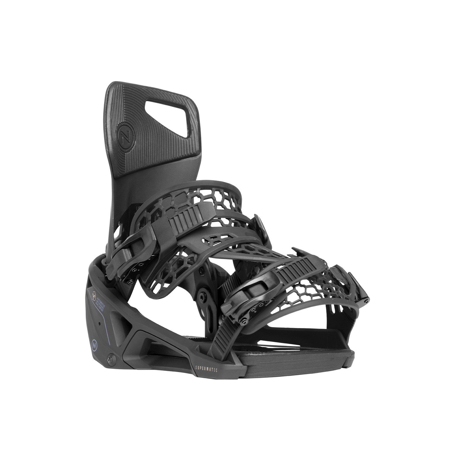 Nidecker Supermatic Snowboard Bindings for Men 2025 - Quick Entry & Secure Fit for All-Mountain & Freestyle Riding