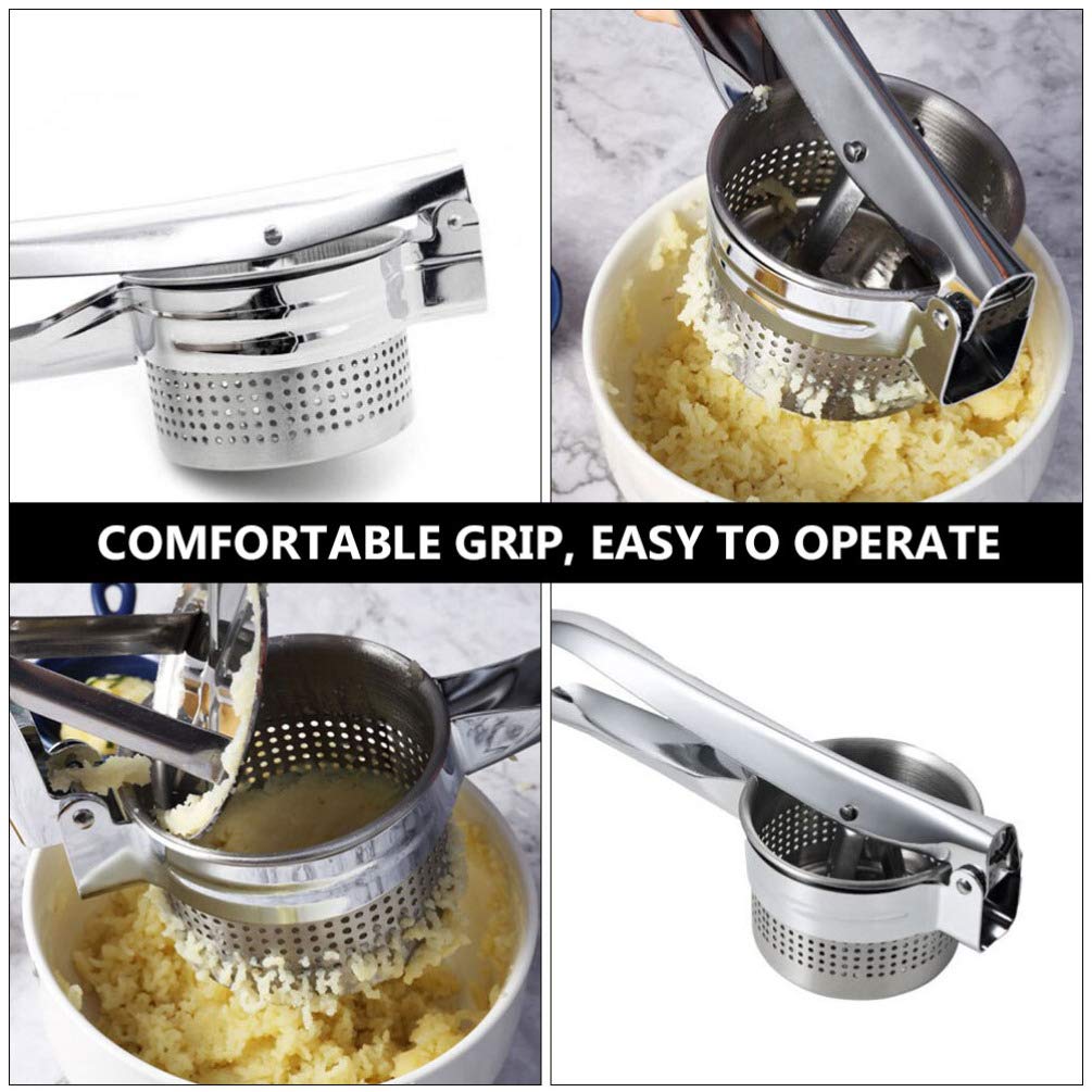Stainless Steel Ginger Press & Potato Crusher - Manual Juicer & Wire Masher for Fresh Ginger Juice & Puree - Perfect for Cooking, Baking & Healthy Drinks