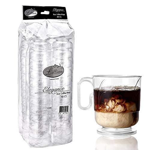 Lillian Tablesettings Elegance Coffee Mug - 8-Ounce Clear Glass Cups (Set of 320) - Perfect for Restaurants, Cafes & Bulk Catering Events