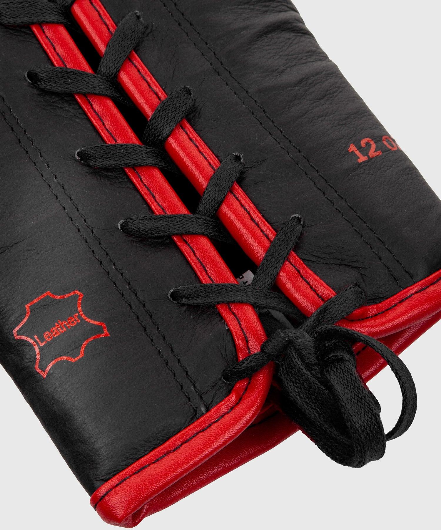 Venum Shield Pro Boxing Gloves with Laces - Black/Red - Professional Training & Competition Boxing Gear for MMA, Kickboxing & Heavy Bag Workouts